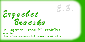 erzsebet brocsko business card